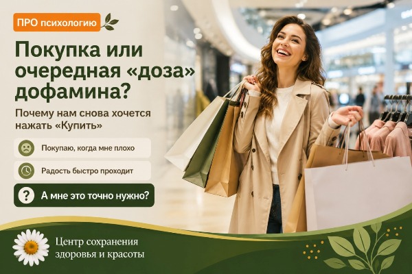 Почему мы покупаем лишнее Счастливая женщина с пакетами после покупок в торговом центре