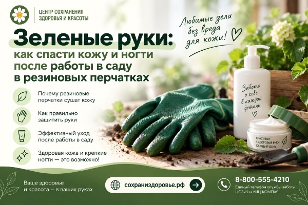 Зелёные руки: как спасти кожу и ногти после работы в саду Уход за кожей рук после работы в саду в резиновых перчатках