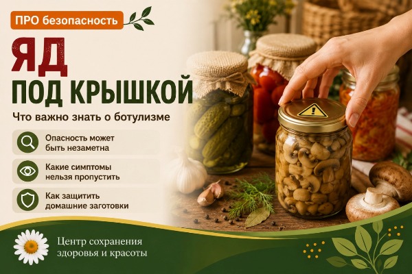 Яд под крышкой: что важно знать о ботулизме Банки с домашними грибами и овощными заготовками как возможный источник ботулизма